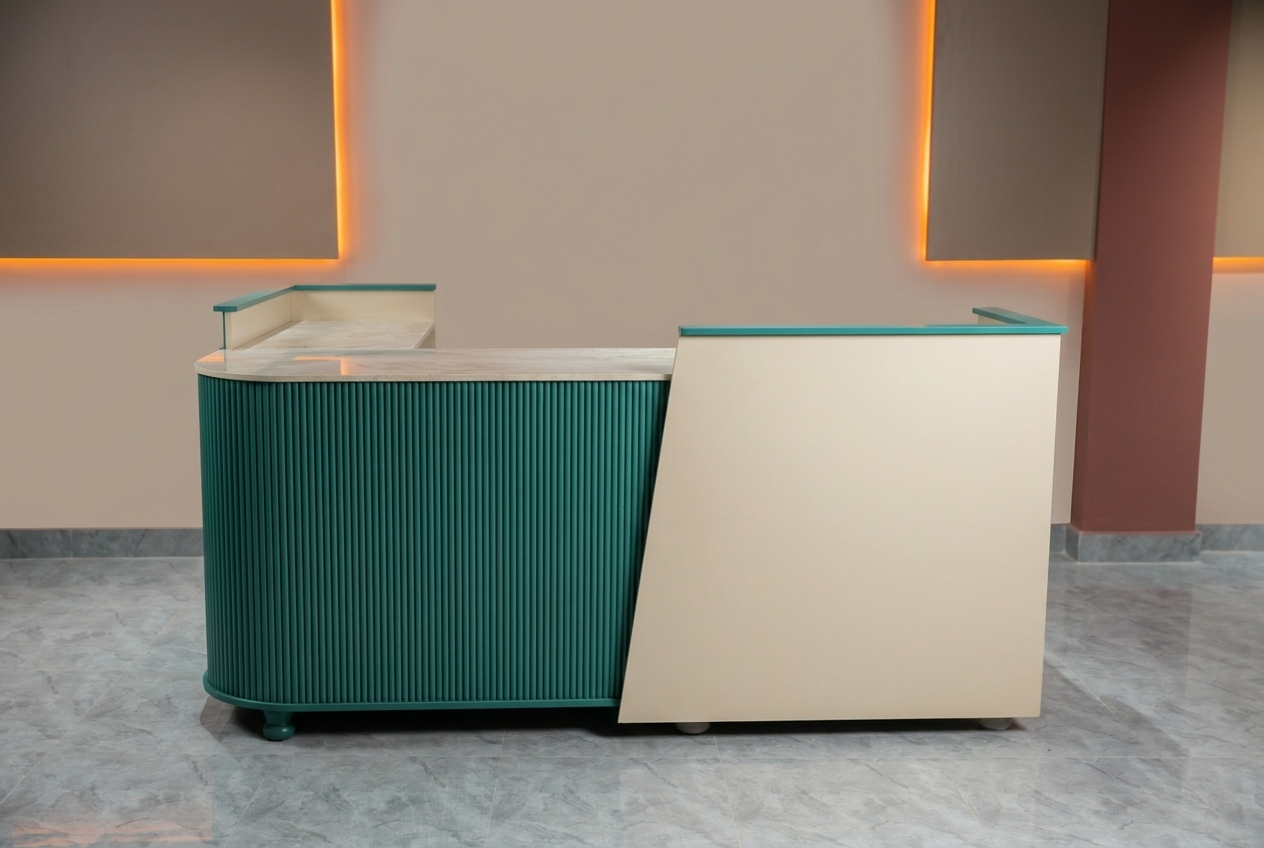 Modern Teal Reception Counter